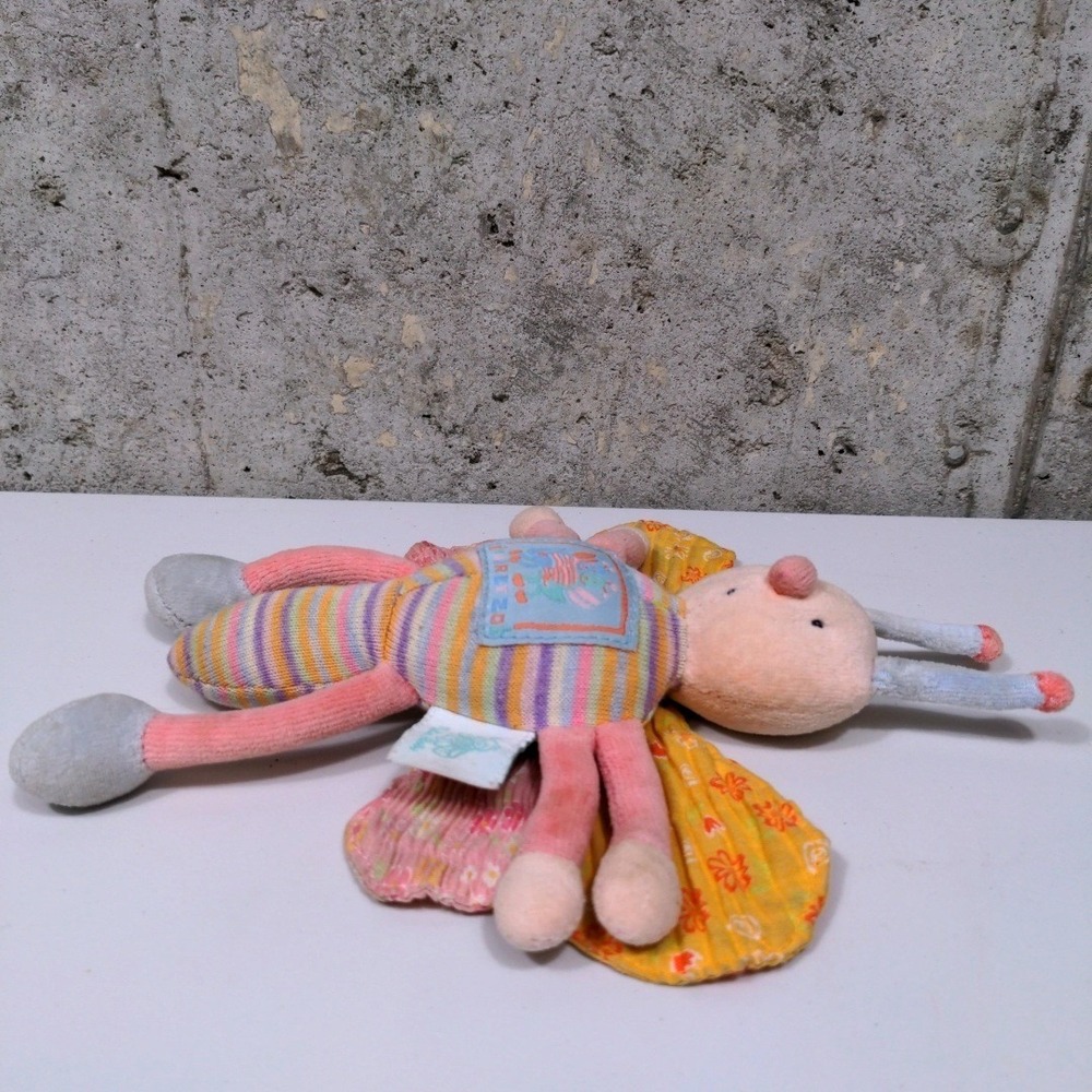Moulin Roty Zephiretto Butterfly Plush Rattle 8" French Designer Toy Retired VTG - Picture 6 of 7